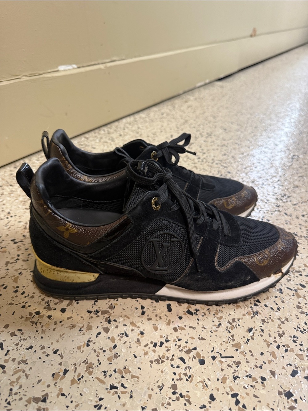 Black Louis Vuitton Monogram Accent Women’s Sneakers - Picture 5 of 9